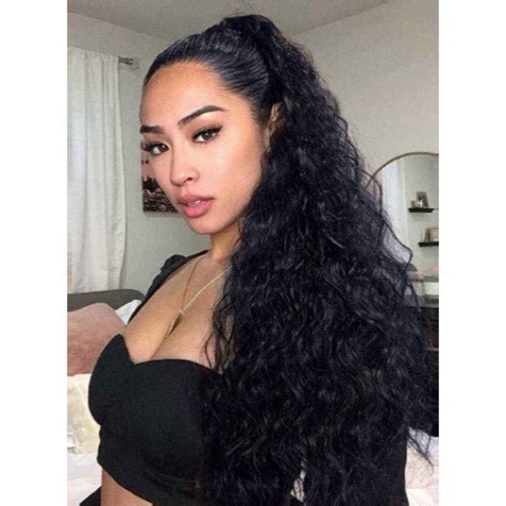 Women’s Black Ponytail Hair Extension 22” inch synthetic heat resistant fiber